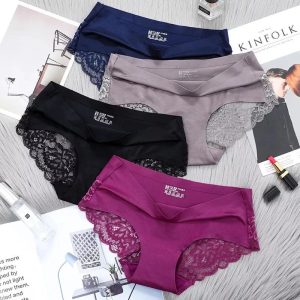 Silk Seamless Sexy Lace Panty For Women